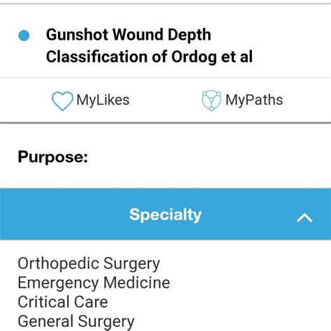 Ordog Wound Classification For Gunshot Wounds 7 Types In The Ordog