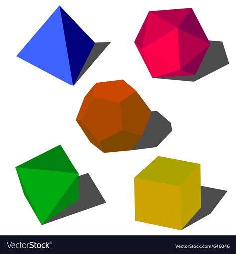 Colorfull 3d Geometric Shapes Royalty Free Vector Image