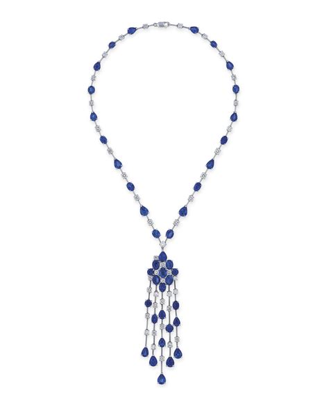 Sapphire And Diamond Waterfall Necklace Graff Jewelry Necklace