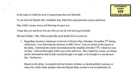 Opinion Letter To Osama Bin Laden Dated Nov 23 2010 The New York