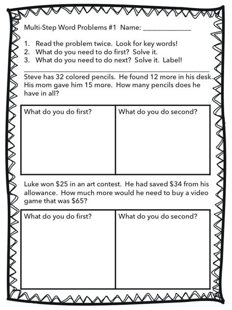 Each page has a few word problems along with some easy first grade problems to answer. 2nd Grade Math Word Problems | Word problems, Word ...