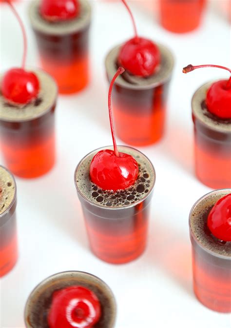 Cherry Cola Jello Shots Sprinkle Bakes