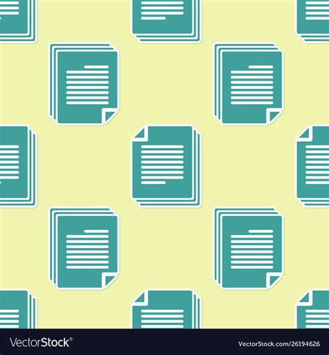 Green Document Icon Isolated Seamless Pattern Vector Image