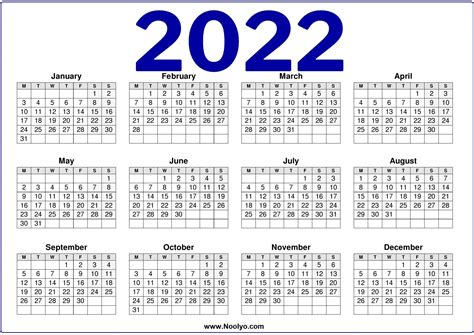 2022 Calendar Printable Uk Blue Printable Calendars 2022 Images