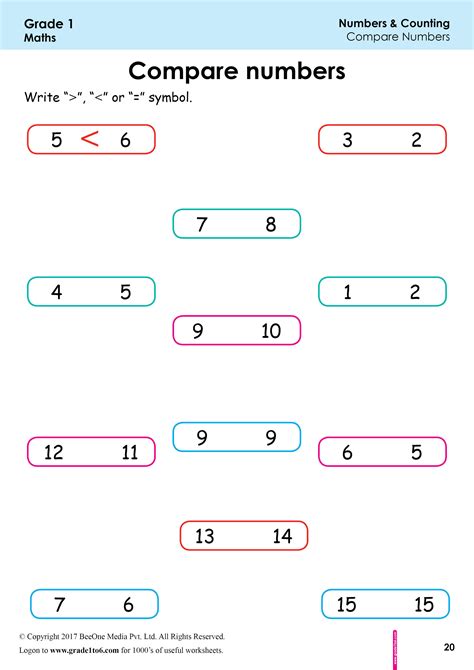 Comparing Numbers Math Worksheets Numbersworksheetcom