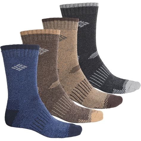 Columbia Columbia Wool Blend Boot Socks Crew For Men 4 Pack Size