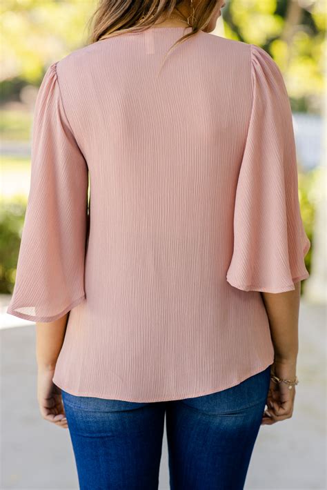 Cute Mauve Pink Ruffle Sleeve Top Women S Tops Shop The Mint