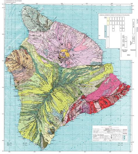 Geologic map of the Island of Hawai‘i | Map, Earth, Illustration
