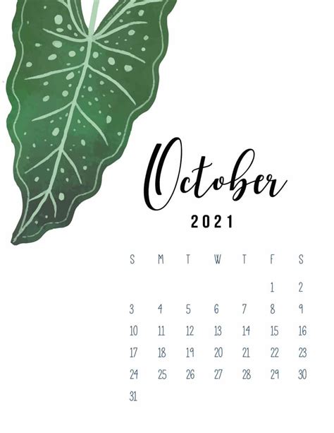 2021 Botanical Calendar World Of Printables Printable