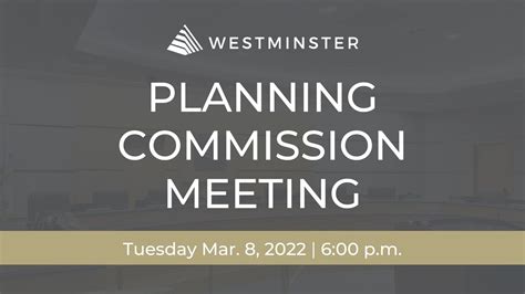 Westminster Planning Commission Study Session March 8 2022 Youtube