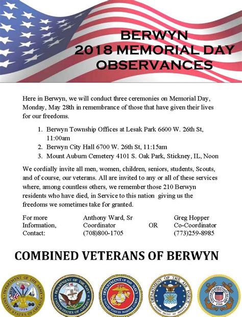 News Releases 2018 Memorial Day Observances