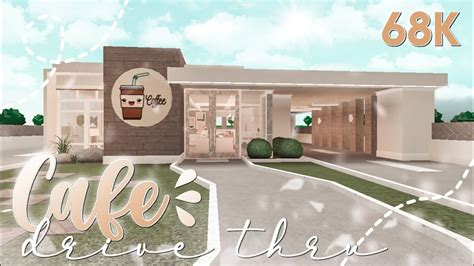 Aesthetic Cafe With Drive Thru Bloxburg Speedbuild Youtube