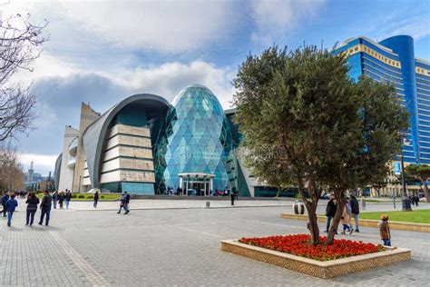 View Of Baku Boulevard And Park Bulvar Mall Is Shopping Center In