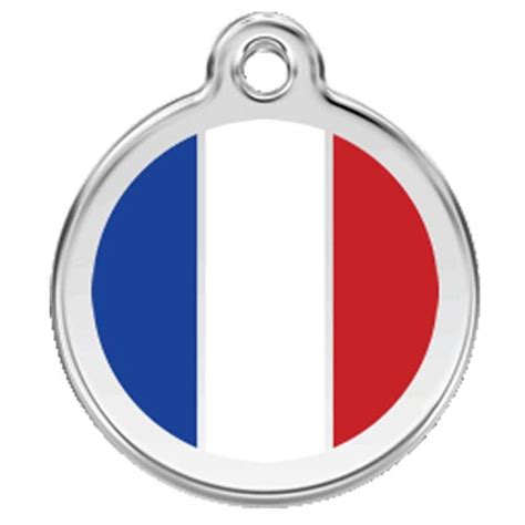 French Flag Dog Id Tag Stainless Steel Name Tag