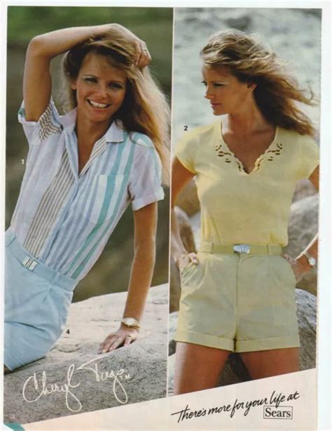 1984 vintage sears print ad sexy model cheryl tiegs clothing line 8” x 11” src 19 50 picclick