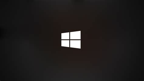Windows 10 Black Background Minimalism Microsoft Monochrome Logo