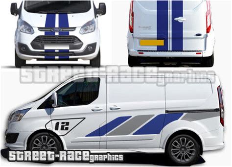 Ford Transit Custom Full 008 Racing Stripes Graphics Stickers Decals