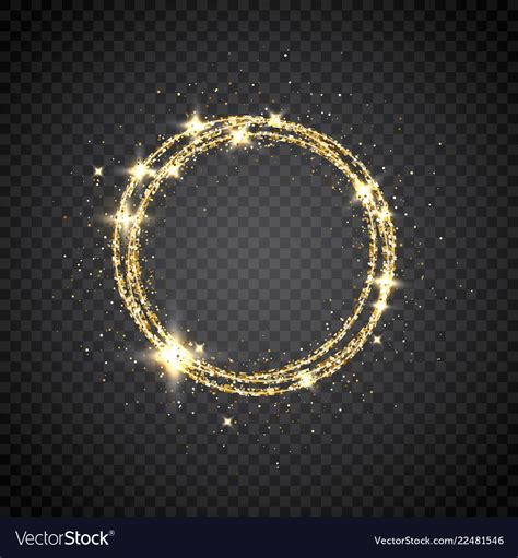 Glitter Gold Circle Frame With Space For Text Vector Image