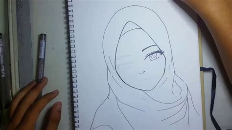 how to draw a hijab girl ramdan easy drawing how to draw girl with qur an