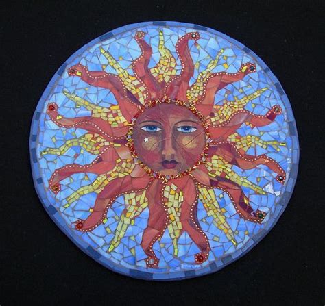 Magical Sun Mosaic Sun Mosaic Stained Glass Sun Mosaic Wall Art