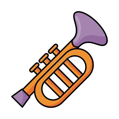 Ícone De Estilo Plano De Instrumento Musical De Trompete Ilustração Do