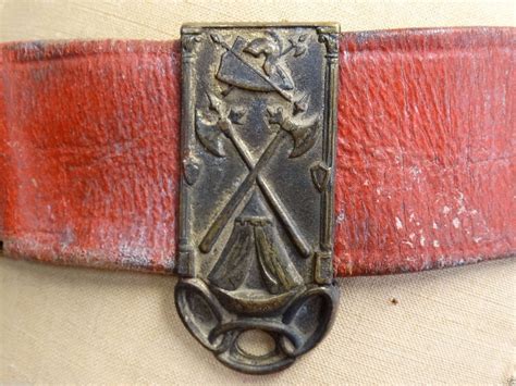 Antique Fraternal Order Brass Belt Buckle Belt Sword Belt Hartley