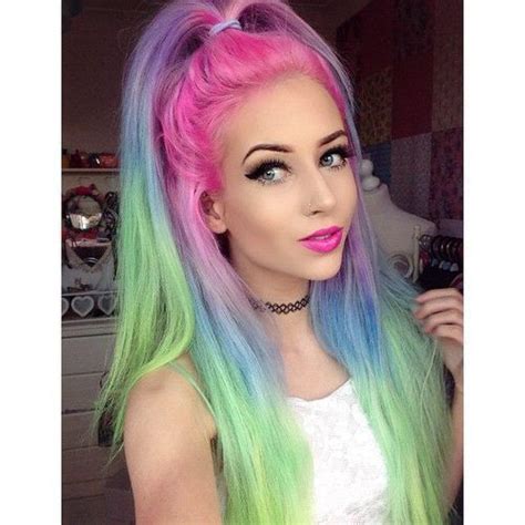 Amazing Color Pastel Rainbow Hair Hair Styles Rainbow Hair Color
