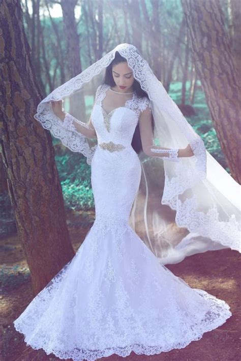 Welcome to our store.thanks for your interested in our gowns. Sexy Mermaid White Lace Appliques Wedding Dress 2020 Long ...