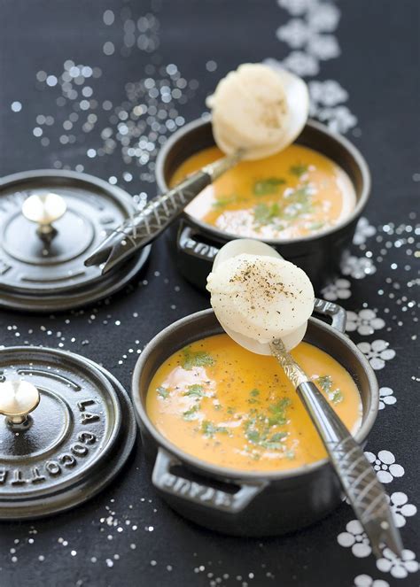 Velouté de potimarron et saint - jacques