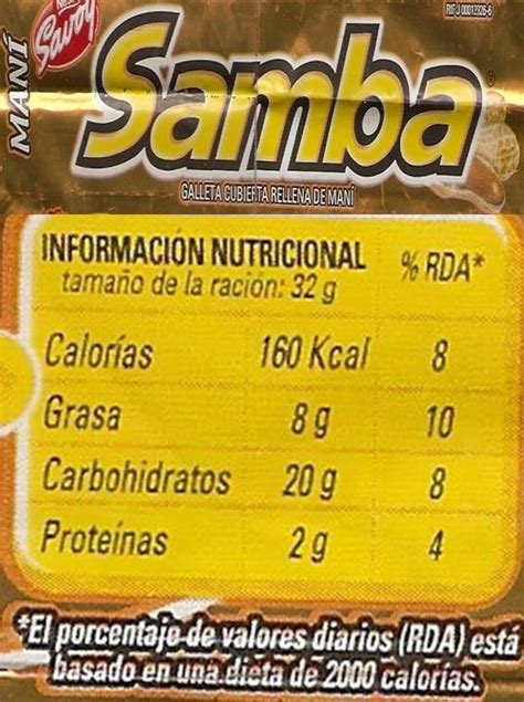 Informaci N Nutricional Ph Samba Man
