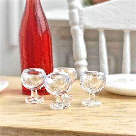 Dollhouse Miniature Wine Glasses Kitchen Miniatures Dollhouse Miniatures Doll Supplies