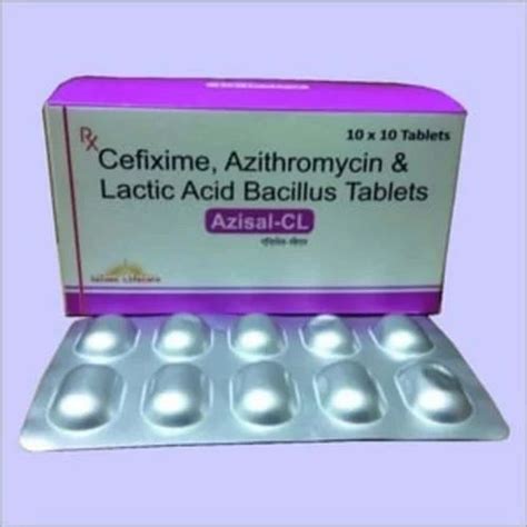 Azisal CL Cefixime Azithromycin & Lactic Acid Bacillus at Rs 578/box in