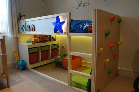 Kura Bed with Climbing Wall | Kura bed, Ikea kids room, Ikea kura bed