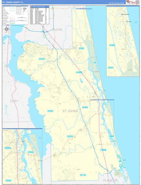 Wall Maps Of St Johns County Florida