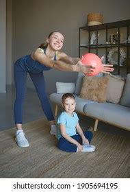 Smiling Mother Performs Ball Bends Cute Stock Photo Shutterstock