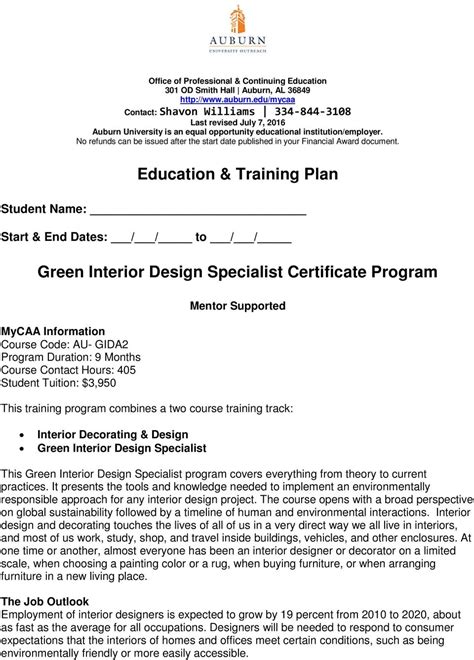 Interior Design Education And Training Requirements