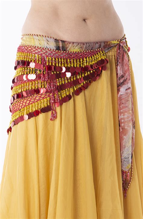 Belly Dance Hip Belt Red And Gold Bellydance Boutique Uk