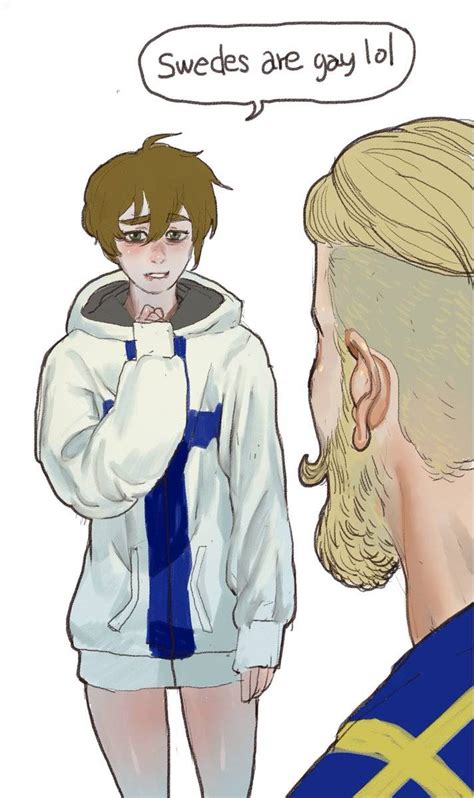 Finnish Doomer Boy Pervingly Taunting Swedish Chad Without Pants Art