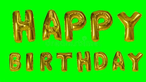 Happy Birthday 3d Text Flying On Balloons On Green Screen Stock Footage