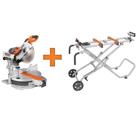 Ridgid 12 In Sliding Compound Miter Saw With Free Mobile Miter Saw