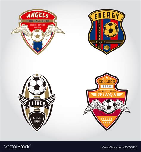 Set Of Soccer Badge Logo Royalty Free Vector Image