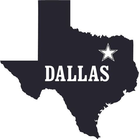 Dallas Texas State Sticker Dallas Texas Dallas Texas State