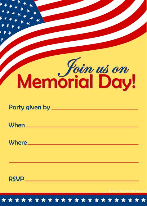 Free Memorial Day Invitation Templates Printable Templates
