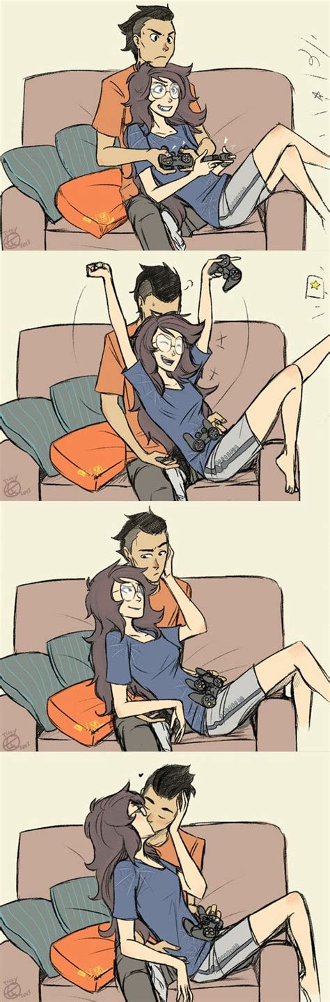 Being A Gamer Couple Is Pretty Great Cute Couple Cartoon Gamer