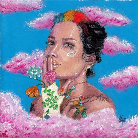 Halsey shares 'graveyard' + announces 'manic' album out. Halsey Manic Aesthetic Gouache Painting | Cloud drawing ...