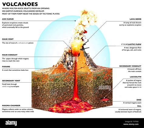 Sección De Un Volcán El Esquema Estructural Y La Sección Del Terreno