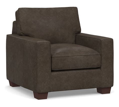 Pb Comfort Square Arm Leather Armchair Polyester Wrapped Cushions