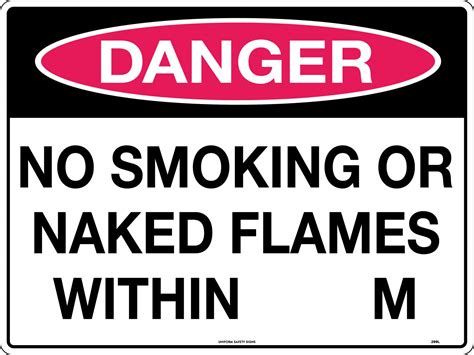 Danger No Smoking Or Naked Flames Within M Danger Signs USS