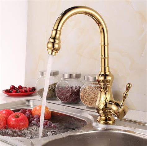 Let's dig into the best kitchen faucets available. Best Designed Golden Brass Kitchen Faucets Single Handle ...