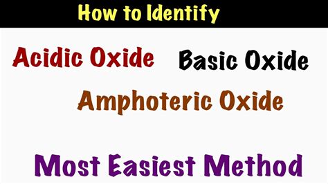 How To Identify Acidic Oxide Basic Oxides And Amphoteric Oxides Youtube